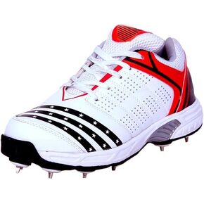 HITMAX Power Metal Spikes Rubber Sole Cricket Shoes for Men (Lightweight