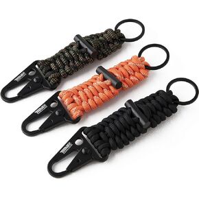 TITAN Survival's 3-PACK of 6" Tactical Paracord Keychains - Made with SurvivorCord