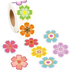 500pcs Flower Stickers for Kids Spring Summer Roll Sticker for Envelopes Cards Party Supply Decoration