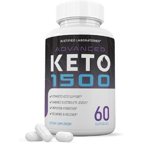 Advanced Keto 1500 Keto Pills 1275MG New & Improved Formula Contains Apple Cider Vinegar Extra Virgin Olive Oil Powder Green Tea Leaf 60 Capsules