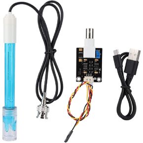 Yoidesu Analog PH Meter Kit,Digital PH Meter,PH Sensor Module + PH Electrode Probe with BNC Connector,Composite Electrode Test Code Sensor