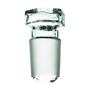 Hollow Stopper, Hexagonal - 24/29 Cone - Round End - Borosilicate Glass - Eisco Labs