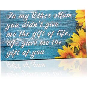 JennyGems To My Other Mom, Life Gave Me the Gift Of You Wooden Sign, Gift for Stepmom, Bonus Mom, Second Mother, Wall Hanging and Shelf Decor, Stepmom Gifts, Made in USA