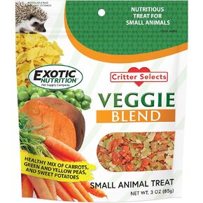 Veggie Blend (3 oz.) - Healthy Natural Mixed Dried Vegetable Treat - Sweet Potatoes, Carrots, Peas - for Degus, Chinchillas, Prairie Dogs, Rabbits, Sugar Gliders, Hedgehogs, Guinea Pigs & Small Pets…
