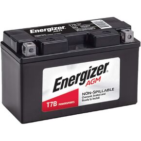 Energizer T7B AGM Motorcycle and ATV 12V Battery, 85 Cold Cranking Amps and 6 Ahr. Replaces: YTX7B-BS and others