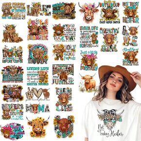 راعية البقر الغربية بالكي على النقل، 30 ورقة DTF جاهزة للضغط على ملصقات النقل الحراري لراعية البقر الغربية على الشارات للقمصان والوسائد ذات القلنسوة والحرف اليدوية اليدوية in Kuwait