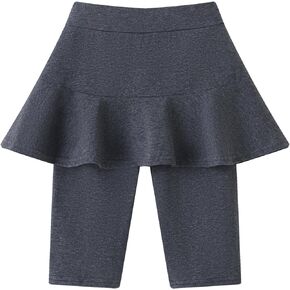 Coralup Girls' Knee Length Shorts with Skirt Capri Leggings Kids Summer Casual Sports Shorts 3-11 Years