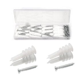 binifiMux 60pcs #8 x 1-1/4'' Drywall Anchors, Wall Anchors and Screws for Drywall, 75LB Hanging and Mounting, 30pcs Threaded Plastic Sheetrock Anchors and #8 Screws
