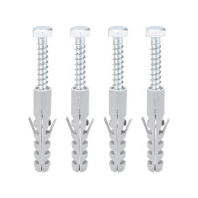 uxcell 12x60mm Plastic Expansion Tube for Drywall with Hex Screws Gray 4pcs