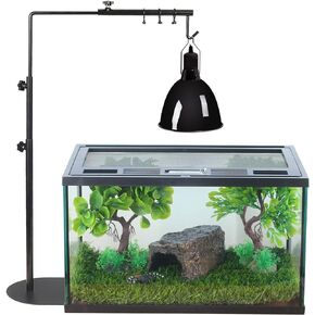 Insfashble Reptile Lamp Stand-Adjustable Heat Lamp Holder, Terrarium Light Stand, Aquarium Light Holder for Reptile Glass Terrarium Heating Light