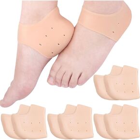 Silicone Heel Protectors for Cracked Heels 4 Pair (8 Pack), Support for Plantar Fasciitis, Achilles Tendonitis, Heel Spur, Blister Prevention, Moisturizing to Soften calluses, Heel Wraps