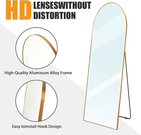 Tall Full Body Mirror, 68''x 29'' Wall Mirror Full Length Mirror w Black Aluminum Alloy Frame, Floor Length Mirror Leaning Against Wall for Bedroom Decor, Women Dressing Mirror in Saudi Arabia