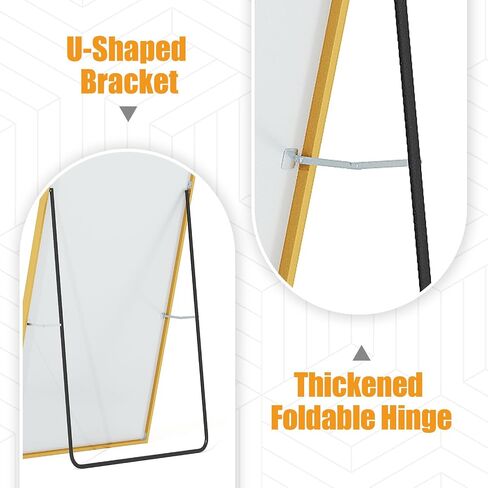 Tall Full Body Mirror, 68''x 29'' Wall Mirror Full Length Mirror w Black Aluminum Alloy Frame, Floor Length Mirror Leaning Against Wall for Bedroom Decor, Women Dressing Mirror in Saudi Arabia