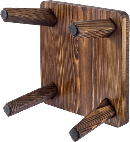 MyGift 3 Pc Set Rustic Burnt Solid Wood Square Nesting Cupcake Stands, Commercial Display Risers for Food or Desserts, Retail Merchandise Pedestals in Saudi Arabia