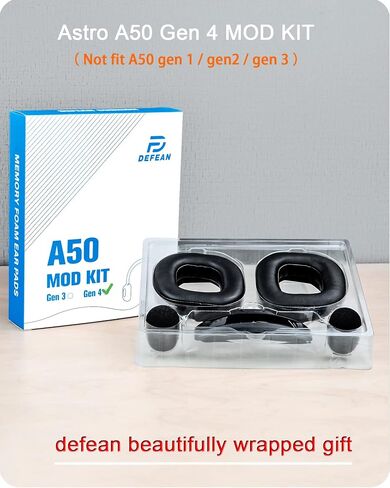 مجموعة تعديل A50 Gen 4 - وسائد أذن بديلة وعصابة رأس متوافقة مع سماعة رأس Astro A50 Gen 4، ووسائد الأذن، وترقية رغوة إلغاء الضوضاء عالية الكثافة، وسمك إضافي in Saudi Arabia