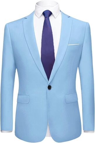 Lars Amadeus Men's Dress Slim Fit Blazer Single Breasted One Button Prom Suit Sports Coat in Saudi Arabia