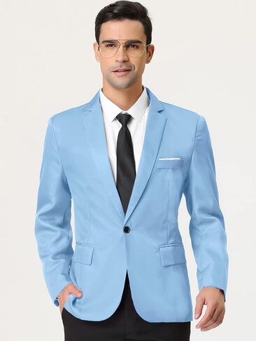 Lars Amadeus Men's Dress Slim Fit Blazer Single Breasted One Button Prom Suit Sports Coat in Saudi Arabia
