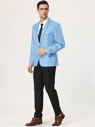 Lars Amadeus Men's Dress Slim Fit Blazer Single Breasted One Button Prom Suit Sports Coat in Saudi Arabia
