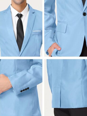 Lars Amadeus Men's Dress Slim Fit Blazer Single Breasted One Button Prom Suit Sports Coat in Saudi Arabia