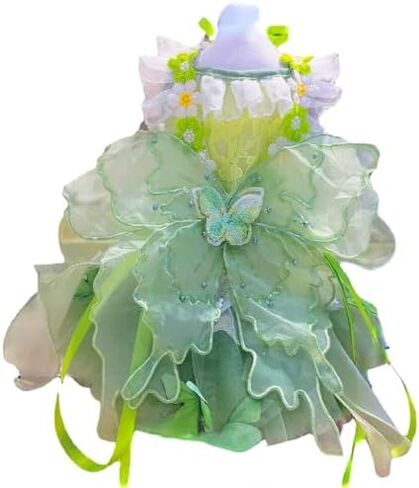 Dog Princess Dresses for Small Dogs Lolita Clothes Butterfly Costume Pet Girl Cute Coat Outfits Summer Costumes Puppy Handmade Skirt Cat Spring (M,Butterfly) in Saudi Arabia