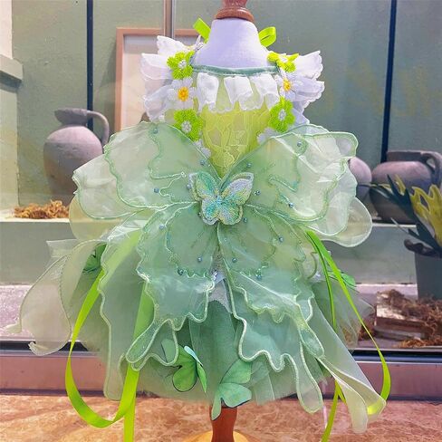 Dog Princess Dresses for Small Dogs Lolita Clothes Butterfly Costume Pet Girl Cute Coat Outfits Summer Costumes Puppy Handmade Skirt Cat Spring (M,Butterfly) in Saudi Arabia
