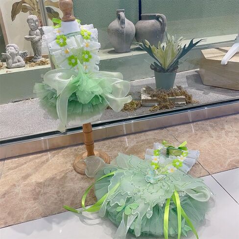 Dog Princess Dresses for Small Dogs Lolita Clothes Butterfly Costume Pet Girl Cute Coat Outfits Summer Costumes Puppy Handmade Skirt Cat Spring (M,Butterfly) in Saudi Arabia