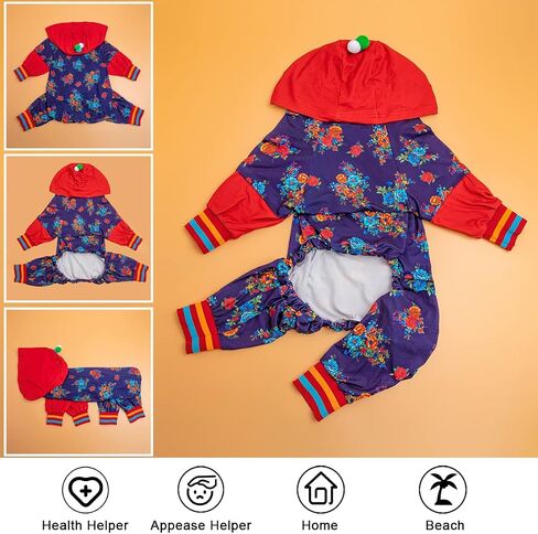 LovinPet Pitbull Dog Bodysuits, Wound Care, Anxiety Relief, Easy Wearing Dog Pajamas Dog Jammies, Fashion Reflective Strap Floral Navy/Fuchsia Prints Recovery Suit for Dogs Party Costume XL in Saudi Arabia