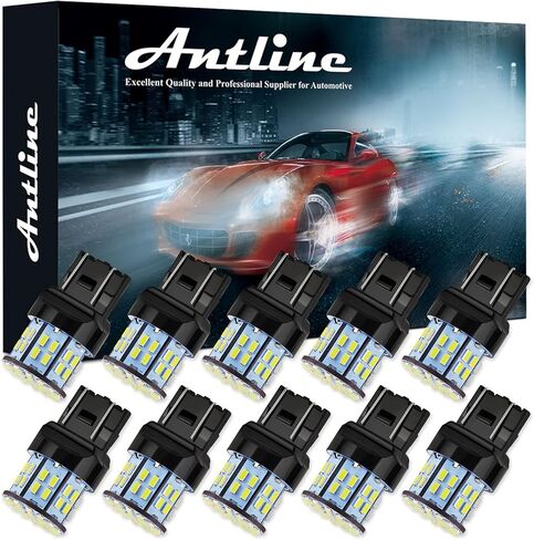 Antline 7440 7443 T20 992 مصابيح LED بيضاء، فائقة السطوع 3014 50-SMD LED بديلة لـ 12 فولت RV Camper Car Trailer Boat Trunk Backup عكس الذيل الفرامل أضواء إشارة الانعطاف (حزمة من 10) in Kuwait