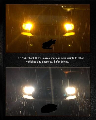 AUXLIGHT 7443 7444 992 T20 7443NA 7441 لمبات LED Switchback 76SMD شرائح أبيض/كهرمان مع استبدال جهاز العرض لإشارة الانعطاف الأمامية/الخلفية لأضواء الجري أثناء النهار/DRL (حزمة من 2) in Kuwait