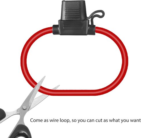 MUYI 4 عبوات من حامل الصمامات المضمنة 12 فولت - مجموعتان 10AWG مع مصهر شفرة 40 أمبير، مجموعتان 12 سلك ضفيرة مقاومة للماء مع مرحل صمامات ATC/ATO قياسي 30 أمبير in Kuwait