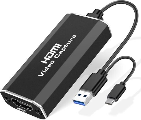 avedio links بطاقة التقاط 1080p 60 إطارًا في الثانية، 4K HDMI إلى USB بطاقة التقاط ألعاب الفيديو مع كابل USB إلى USB/Type-C، بطاقة التقاط صوت الفيديو للبث المباشر والتسجيل مع DSLR، كاميرا الفيديو in Saudi Arabia