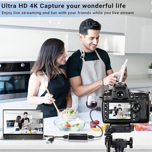 avedio links بطاقة التقاط 1080p 60 إطارًا في الثانية، 4K HDMI إلى USB بطاقة التقاط ألعاب الفيديو مع كابل USB إلى USB/Type-C، بطاقة التقاط صوت الفيديو للبث المباشر والتسجيل مع DSLR، كاميرا الفيديو in Saudi Arabia