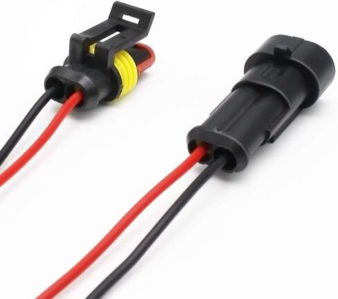 2 Pin Way Car Waterproof Electrical Connector HID Plug Auto Electrical Wire Connectors 1.5mm Series Terminal and Rubber Seal with Wire AWG Marine, 8 Pack in Saudi Arabia