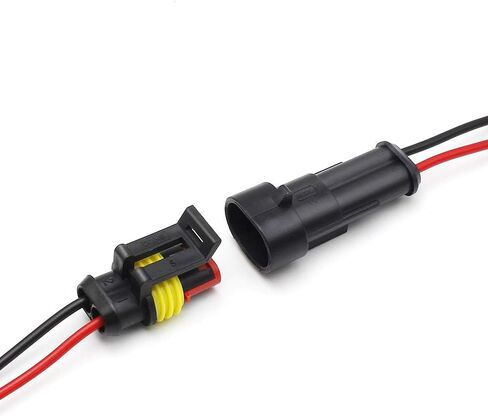 2 Pin Way Car Waterproof Electrical Connector HID Plug Auto Electrical Wire Connectors 1.5mm Series Terminal and Rubber Seal with Wire AWG Marine, 8 Pack in Saudi Arabia