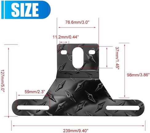 Hoypeyfiy Trailer License Plate Light Bracket Truck RV Off-Road Number Plate Light Mount Aluminum Holder (Silver 2pcs) in Saudi Arabia