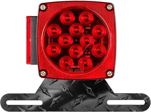 Hoypeyfiy Trailer License Plate Light Bracket Truck RV Off-Road Number Plate Light Mount Aluminum Holder (Silver 2pcs) in Saudi Arabia