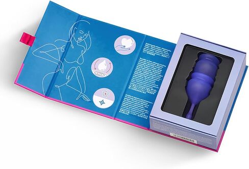 Satisfyer Feel Good Menstrual Cup - Reusable Period Cup with Removal Stem - Soft, Flexible Body-Safe Silicone, Easy Insertion & Removal - Includes 2 Cup Sizes for All Flows (Purple) in Saudi Arabia