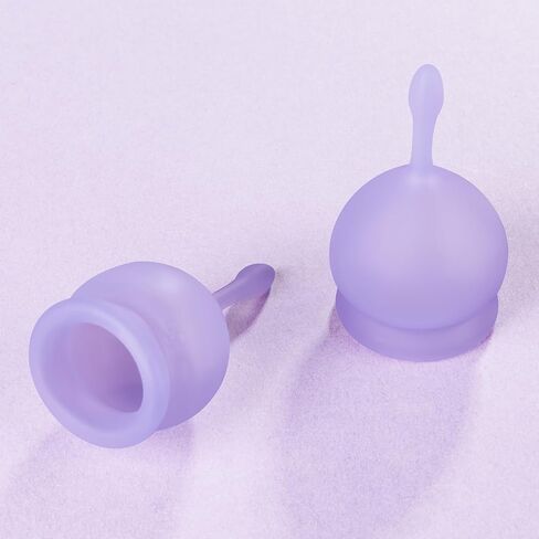 Satisfyer Feel Good Menstrual Cup - Reusable Period Cup with Removal Stem - Soft, Flexible Body-Safe Silicone, Easy Insertion & Removal - Includes 2 Cup Sizes for All Flows (Purple) in Saudi Arabia