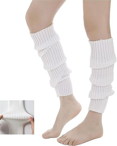 Leg Warmers For Girls 80s Eighty's Party Sports Yoga White Leg Warmers Dance Yoga Sports Cosplay Costume Party Accessory in Saudi Arabia