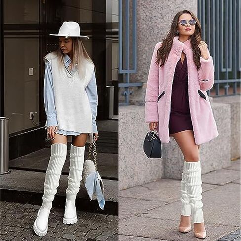 Leg Warmers For Girls 80s Eighty's Party Sports Yoga White Leg Warmers Dance Yoga Sports Cosplay Costume Party Accessory in Saudi Arabia