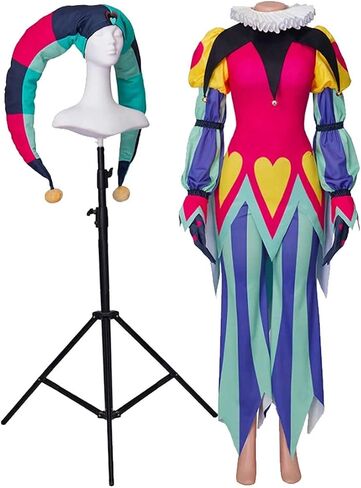 Fizzarolli تأثيري حلي قرون قبعة شخصية أنيمي الزي السراويل العليا مجموعة كاملة تجهيزات حفلة الهالوين للنساء والرجال in Saudi Arabia