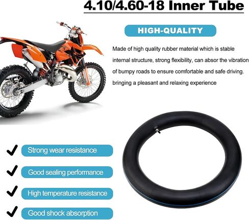 CTLLKG 4.10/4 60-18 الأنبوب الداخلي للدراجات النارية لـ 110/100-18,110/90-18,110/80-18,120/90-18,120/80-18,100/100-18 الترابية حفرة الدراجة الإطارات الخلفية تطبيقات الطرق الوعرة in Kuwait