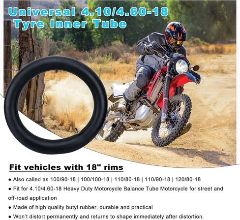 CTLLKG 4.10/4 60-18 الأنبوب الداخلي للدراجات النارية لـ 110/100-18,110/90-18,110/80-18,120/90-18,120/80-18,100/100-18 الترابية حفرة الدراجة الإطارات الخلفية تطبيقات الطرق الوعرة in Kuwait