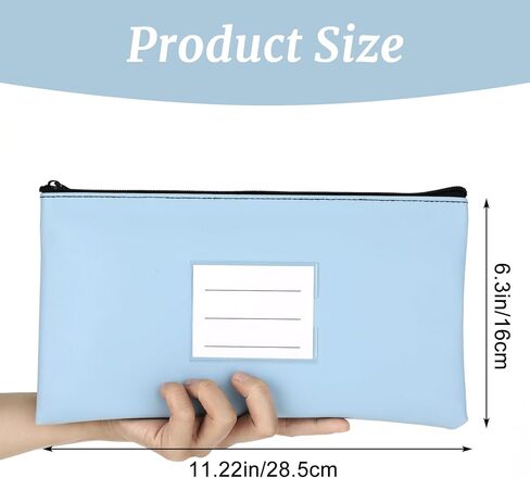 Gjinxi Zipper Coins Bags 2 Pcs PU Leather Bags Travel Wallet Pouches With Compartment Bank Organizer Office Item Holder Supplies Black Color Storage Bag Blue Wallet Fit Cosmetics, Invoice, Bills in Saudi Arabia