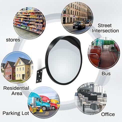 Wenqik 4 Pcs Traffic Mirror 12 Inch Acrylic Convex Mirror with Waterproof Cap Round Corner Mirror Adjustable Security Mirror for Indoor Outdoor Garage Warehouse Driveways Blind Spot Street Safety in Saudi Arabia