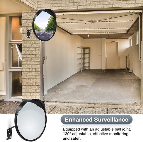 Wenqik 4 Pcs Traffic Mirror 12 Inch Acrylic Convex Mirror with Waterproof Cap Round Corner Mirror Adjustable Security Mirror for Indoor Outdoor Garage Warehouse Driveways Blind Spot Street Safety in Saudi Arabia