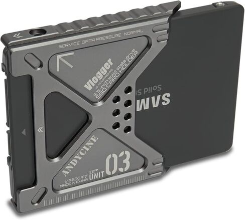 Moycse Lunchbox III Magnalium Case SATA SSD Enclosure Case in Magnalium for Sumsung 870/860 870QVO SSD متوافق مع شاشات Atomos Ninja V، Ninja Flame، Ninja Inferno Shogun Inferno in Kuwait