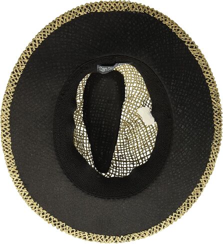 San Diego Hat Co. Men's Black Seagrass Panama Fedora Hat with Cloth Band in Kuwait