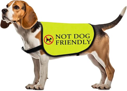 Social Distancing Dog Jacket Vest Not Dog Friendly Dog Slogan Vest for Pets (Not Dog Friendly-Large) in Saudi Arabia