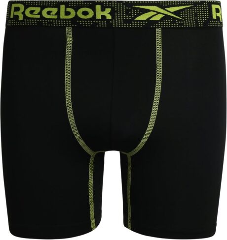 Reebok Boys Underwear - Performance Boxer Briefs (4 Pack), Size 16-18, All Black in Kuwait
